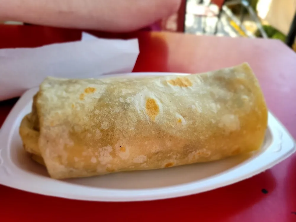 Breakfast Burrito with Machaca Onion and Tomatoes