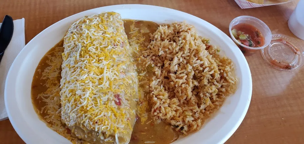 Green Chile Pork Burrito Combination Platter